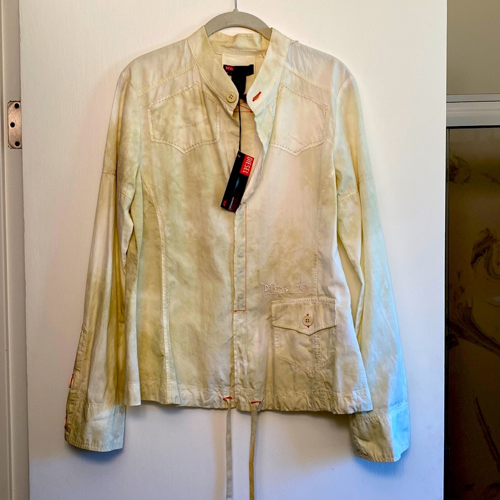 NWT Diesel Dyed Green Cotton Shirt Jacket